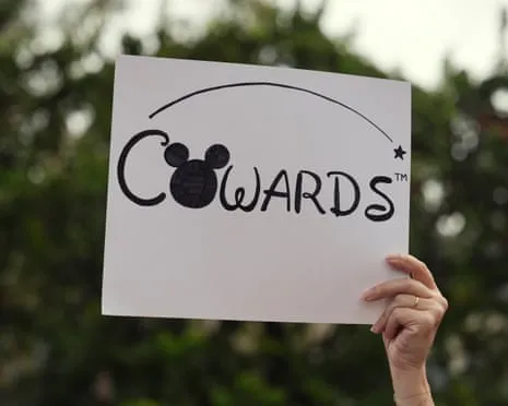 Hundreds Demonstrate In Front Of Mickey Mouse Company Headquarters Concerning ‘Anti-Free Speech’ Kimmel Show Removal